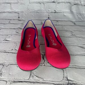 Rothy's Women’s The Flat Round Toe Hot Pink with Blue Trim Flat Size 8